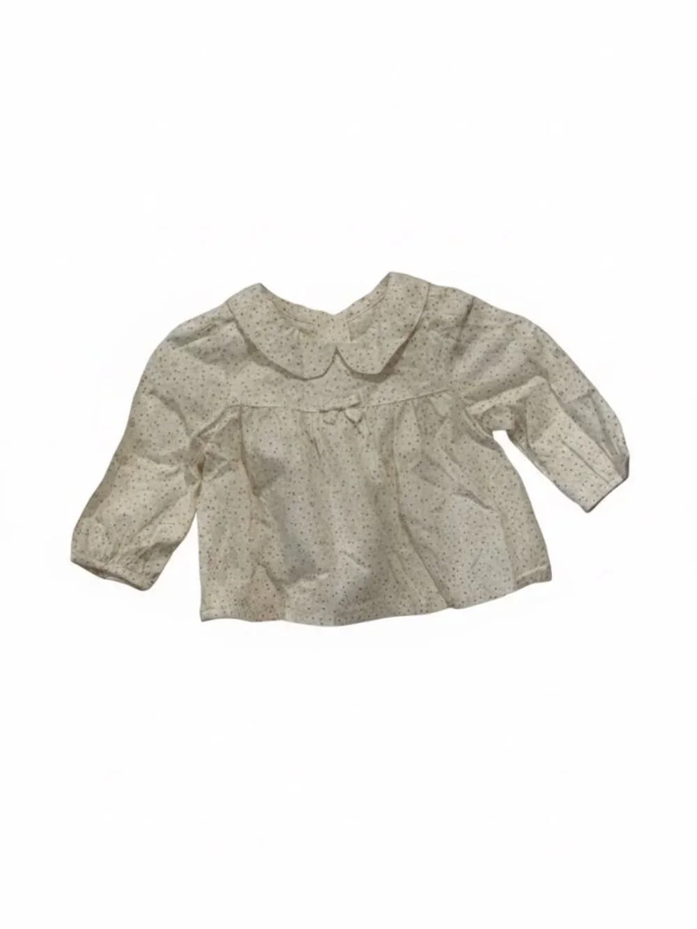Gymboree NWT Little Panda Ploka Dot & Flower Woven Blouse Peter Pan Collar 3- 6